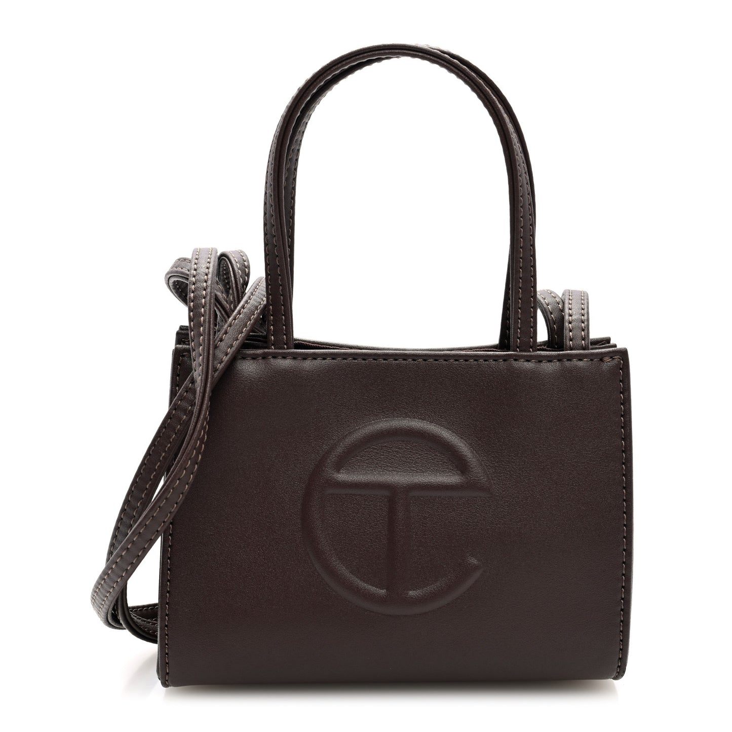 Vegan Leather Small Shopping Bag Chocolate