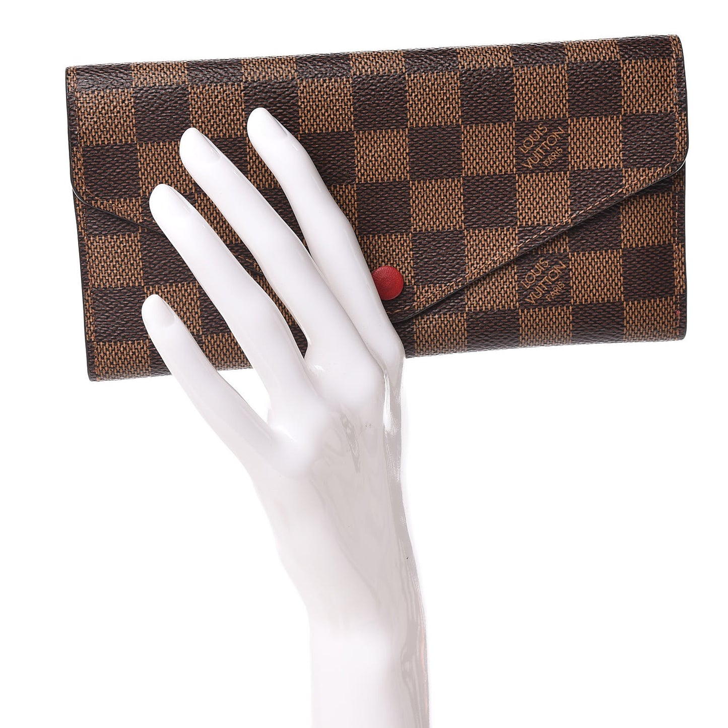 Damier Ebene Josephine Wallet Red