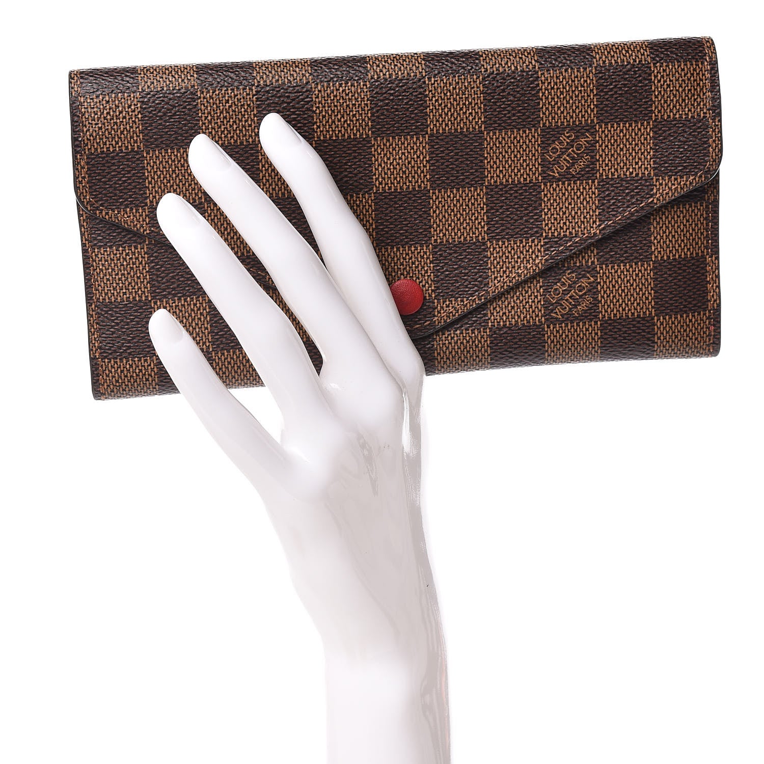 Louis Vuitton Damier Ebene Josephine Wallet Red 2 of 10