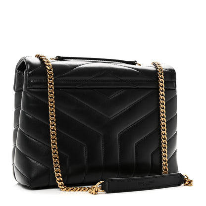 Saint Laurent Calfskin Y Quilted Monogram Small Loulou Chain Satchel Black 3 of 11