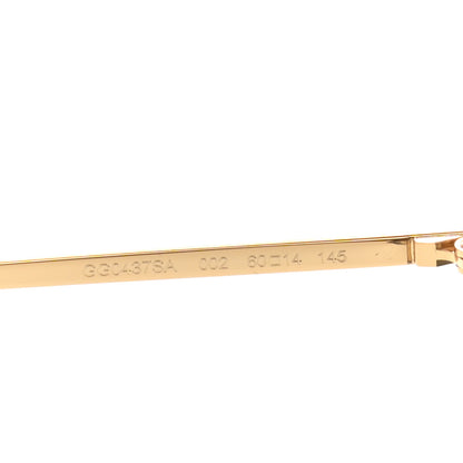 Gucci Square Frame GG0437SA Sunglasses Gold 5 of 7