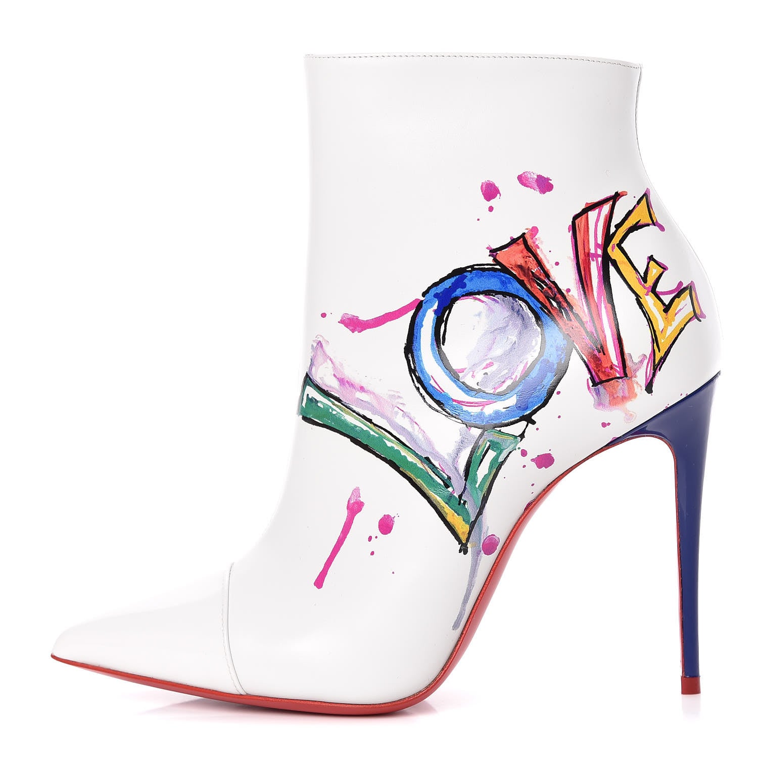 Christian Louboutin Calfskin In Love 100 Booties 36.5 White 1 of 9