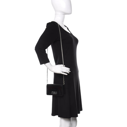 Miu Miu Vernice Crystal Logo Crossbody Black 2 of 11