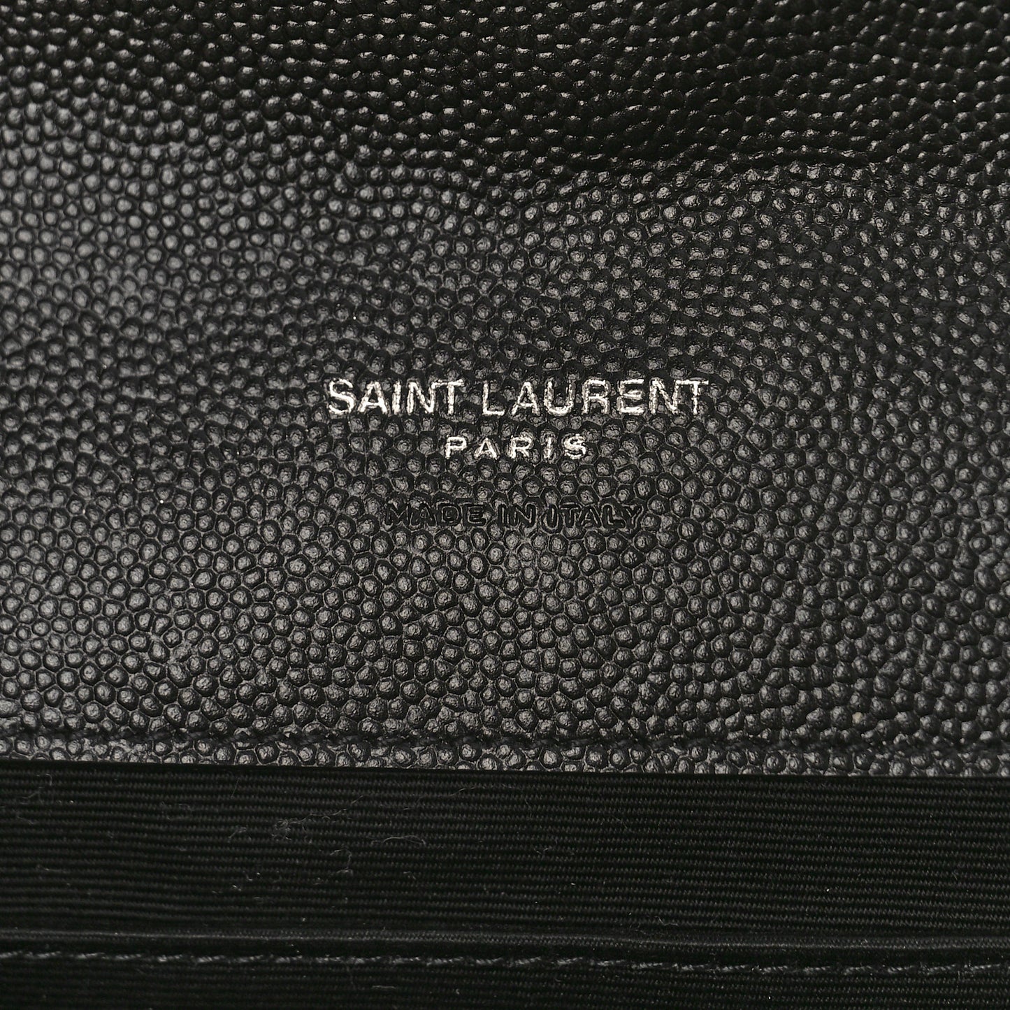 Grain De Poudre Matelasse Chevron Monogram Envelope Clutch Black