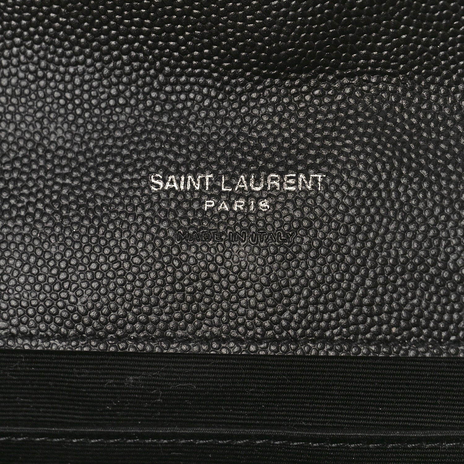 Saint Laurent Grain De Poudre Matelasse Chevron Monogram Envelope Clutch Black 6 of 8