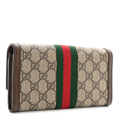 Gucci GG Supreme Monogram Web Ophidia Continental Wallet Brown 3 of 9