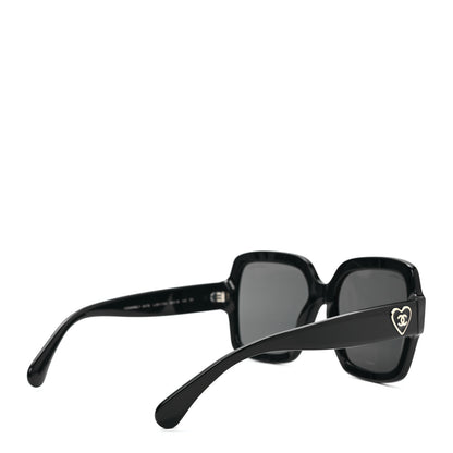 Chanel Acetate Square Heart Sunglasses 5479-A Black 8 of 14