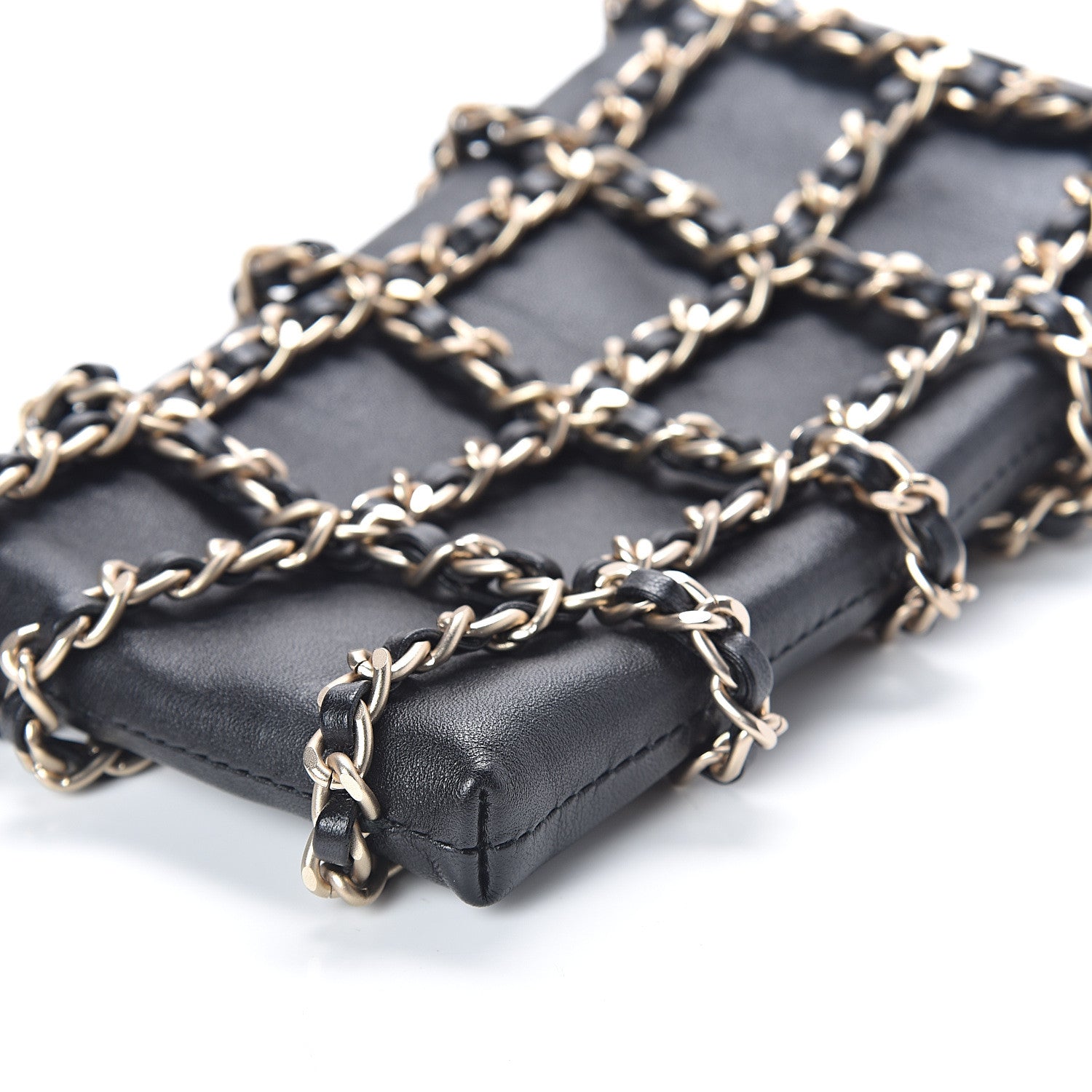 Chanel Lambskin Quilted Small Clutch With Chain Black 9 of 10