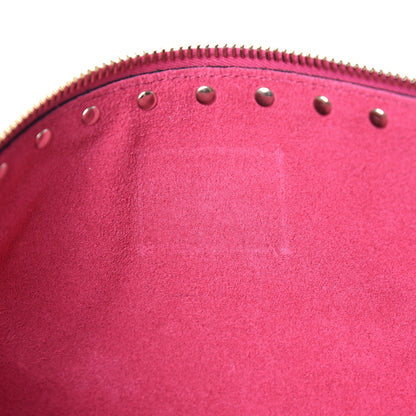 Valentino Garavani Pebbled Calfskin Large Rockstud Zip Pouch Peony 6 of 7
