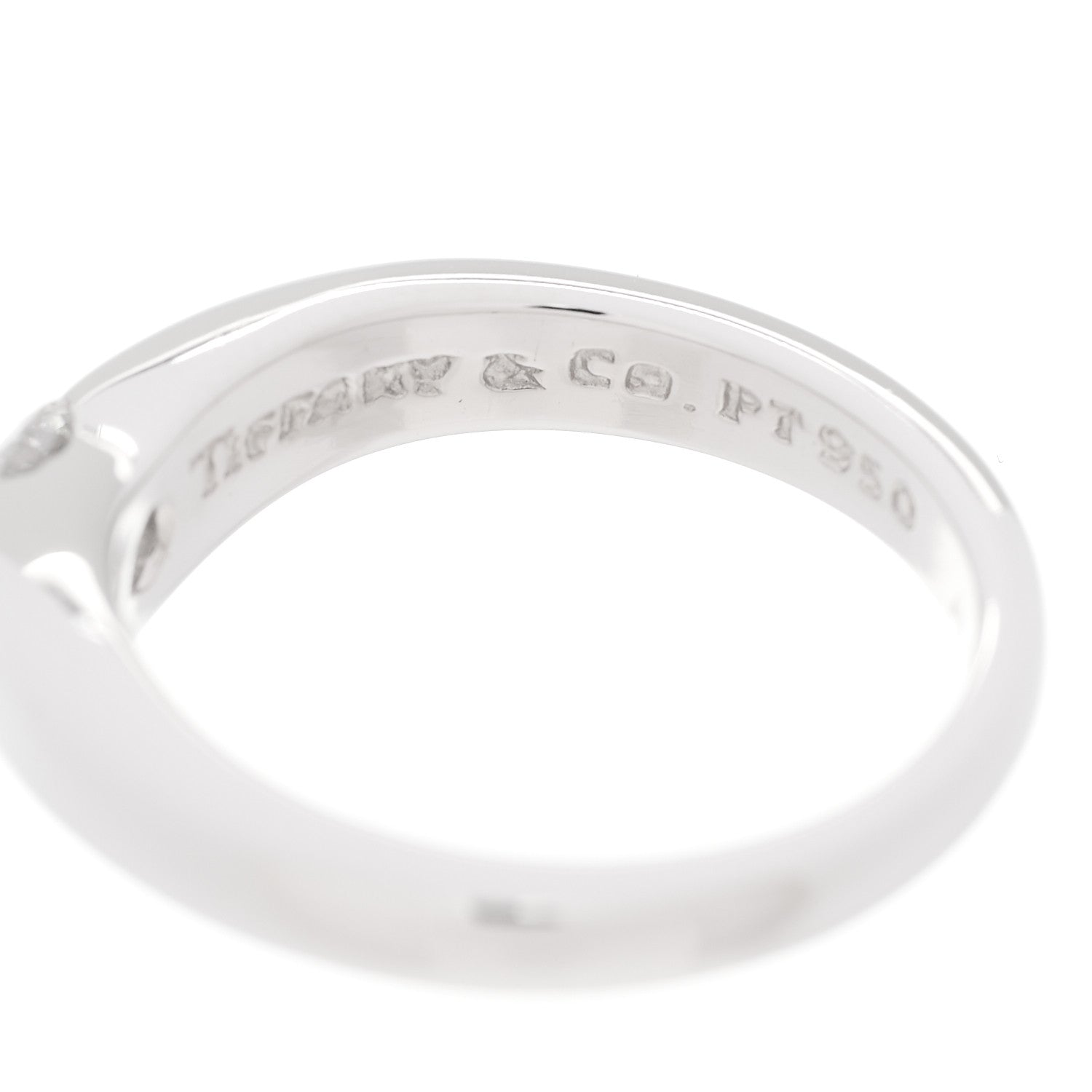 Tiffany Platinum Diamond Elsa Peretti Curved Band Ring 47 4.25 5 of 7