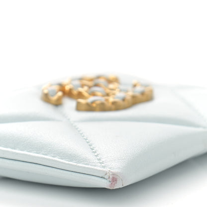 Chanel Lambskin Quilted Chanel 19 Card Holder Light Blue 9 of 13