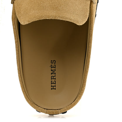 Hermes Suede Calfskin Womens Go Mules 39 Beige Sable 7 of 10