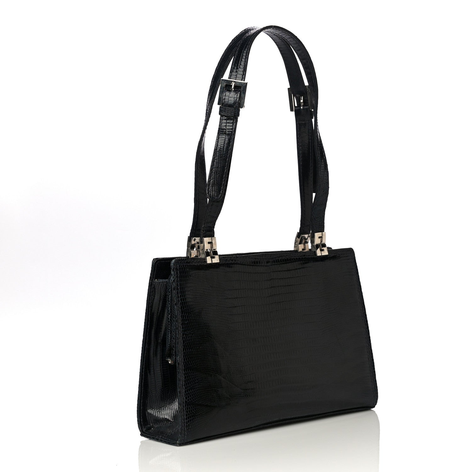 Fendi Lizard Satchel Black 2 of 13