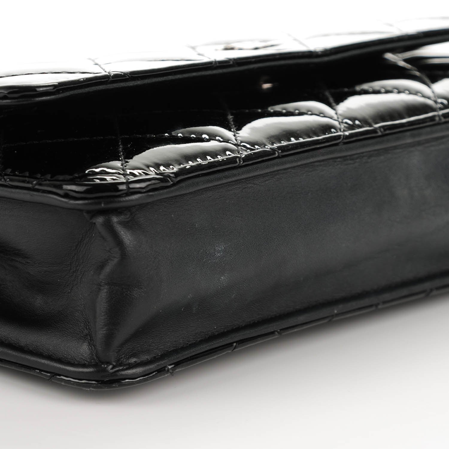 Chanel Patent Quilted Wallet On Chain WOC Black 5 of 11