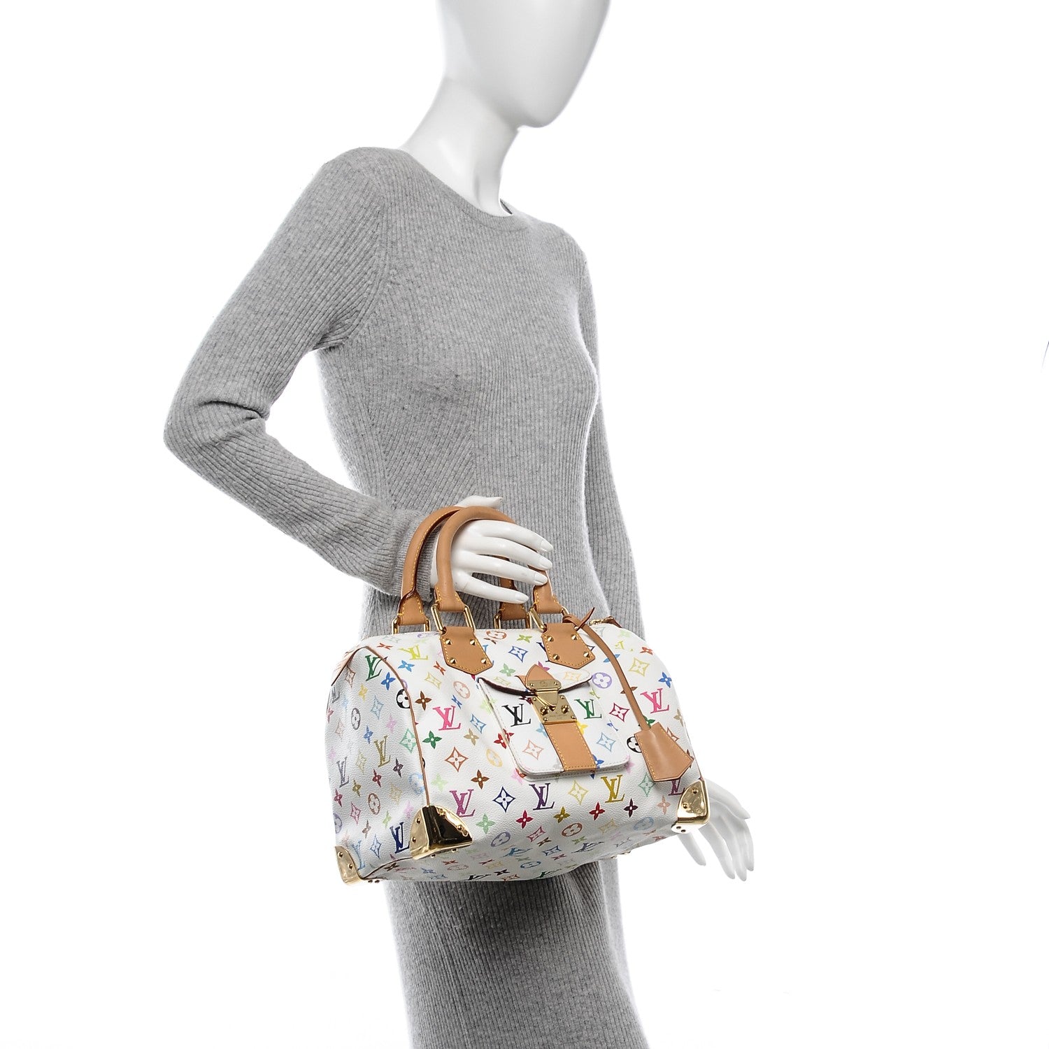 Louis Vuitton Monogram Multicolor Speedy 30 White 2 of 6
