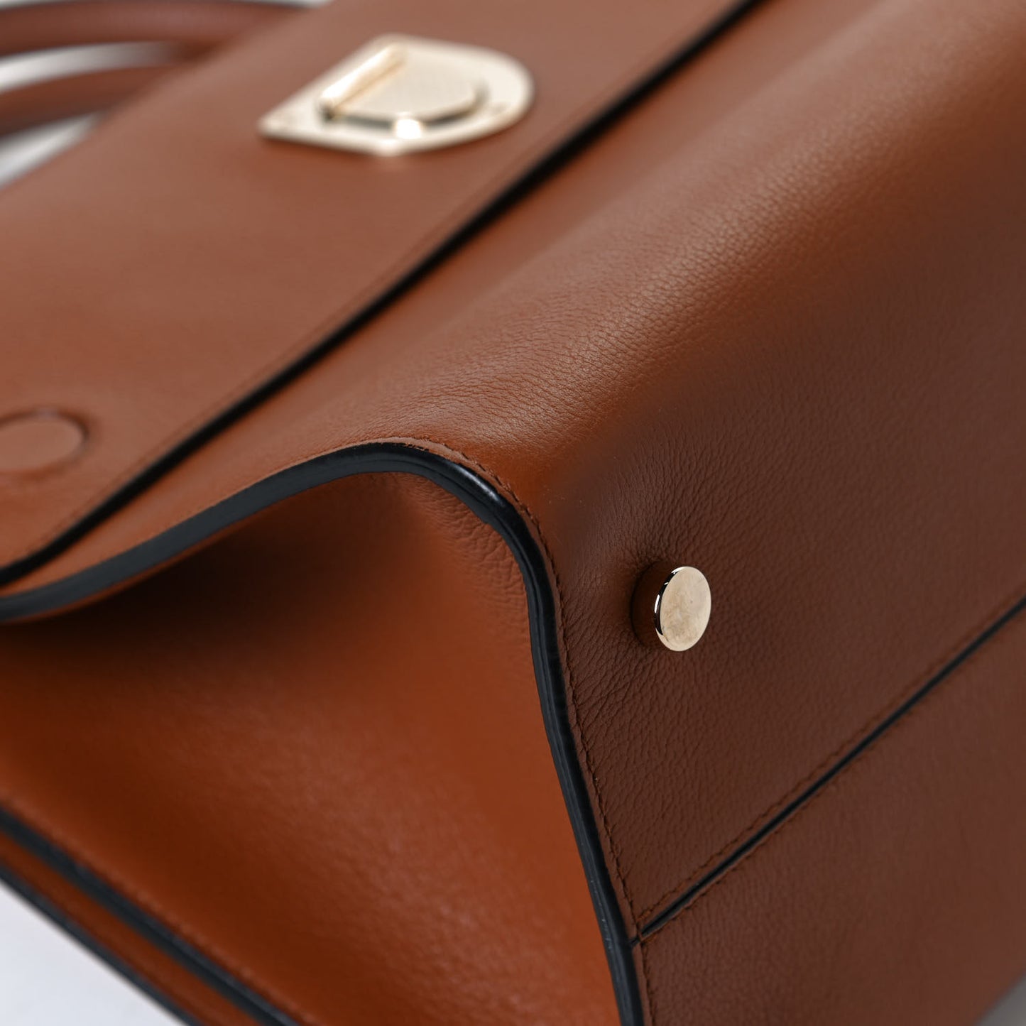 Grained Calfskin Medium Diorever Flap Brown