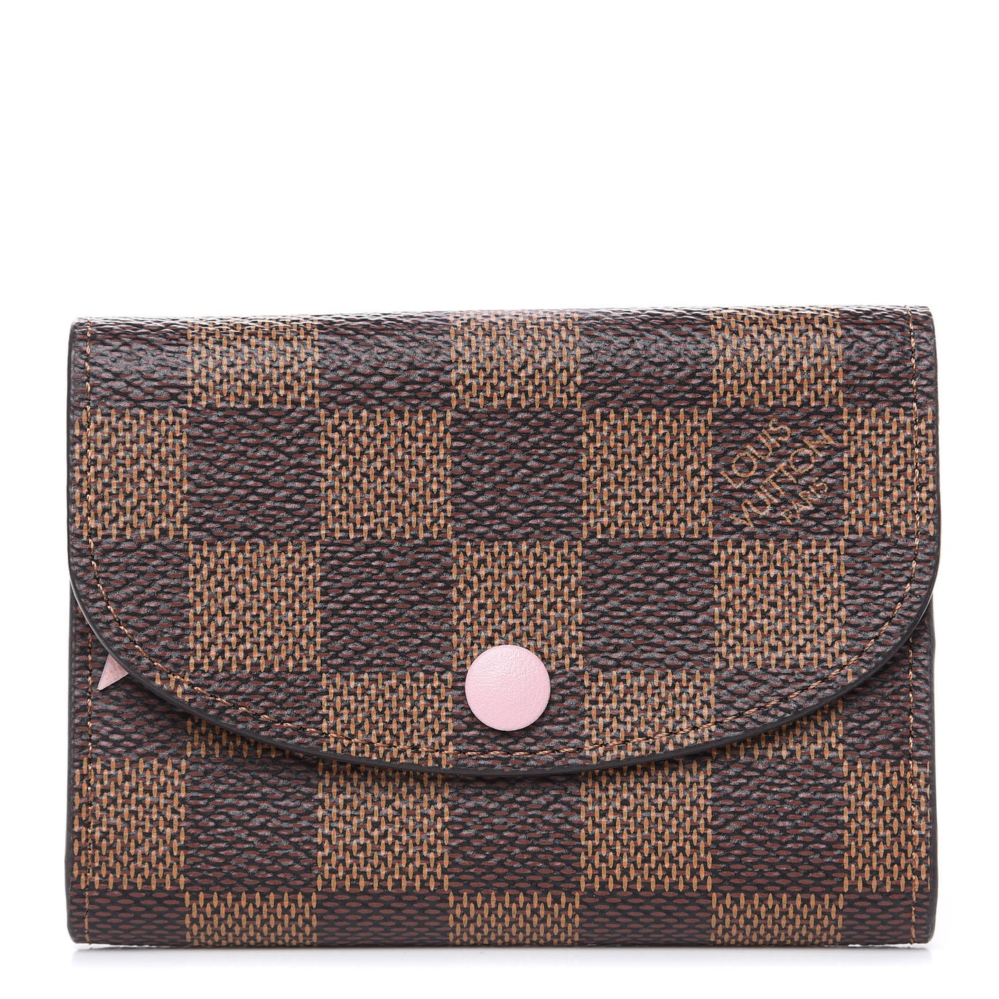 Damier Ebene Rosalie Coin Purse Rose Ballerine
