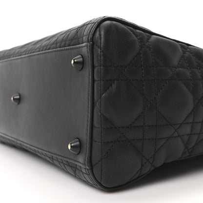 Christian Dior Ultra Matte Calfskin Cannage Large Lady Dior Black 10 of 10
