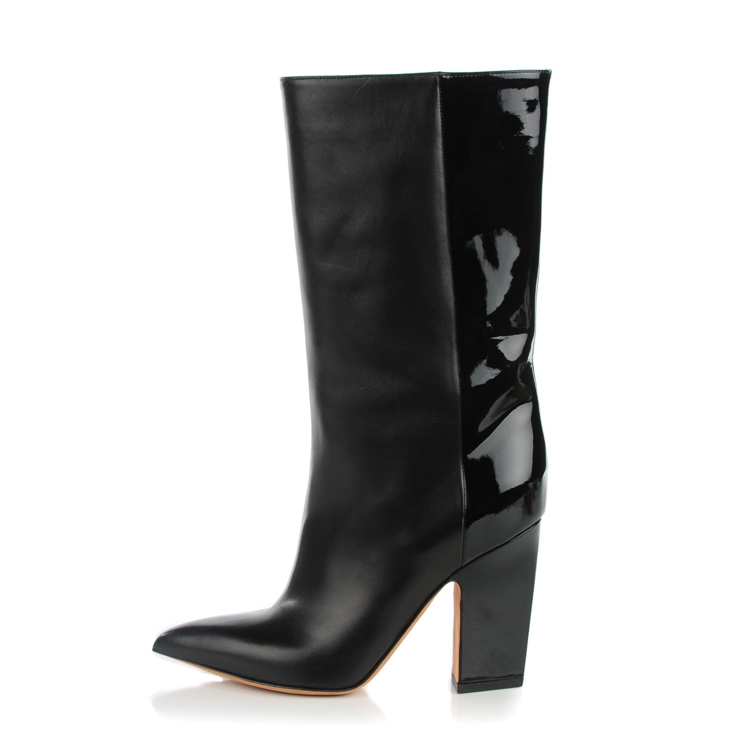Valentino Garavani Calfskin Patent Heeled Boots 35 Black 1 of 8