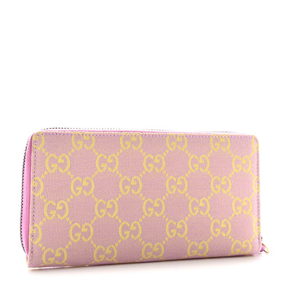 Gucci Calfskin GG Monogram GG Marmont Zip Around Wallet Lilac Yellow 3 of 8