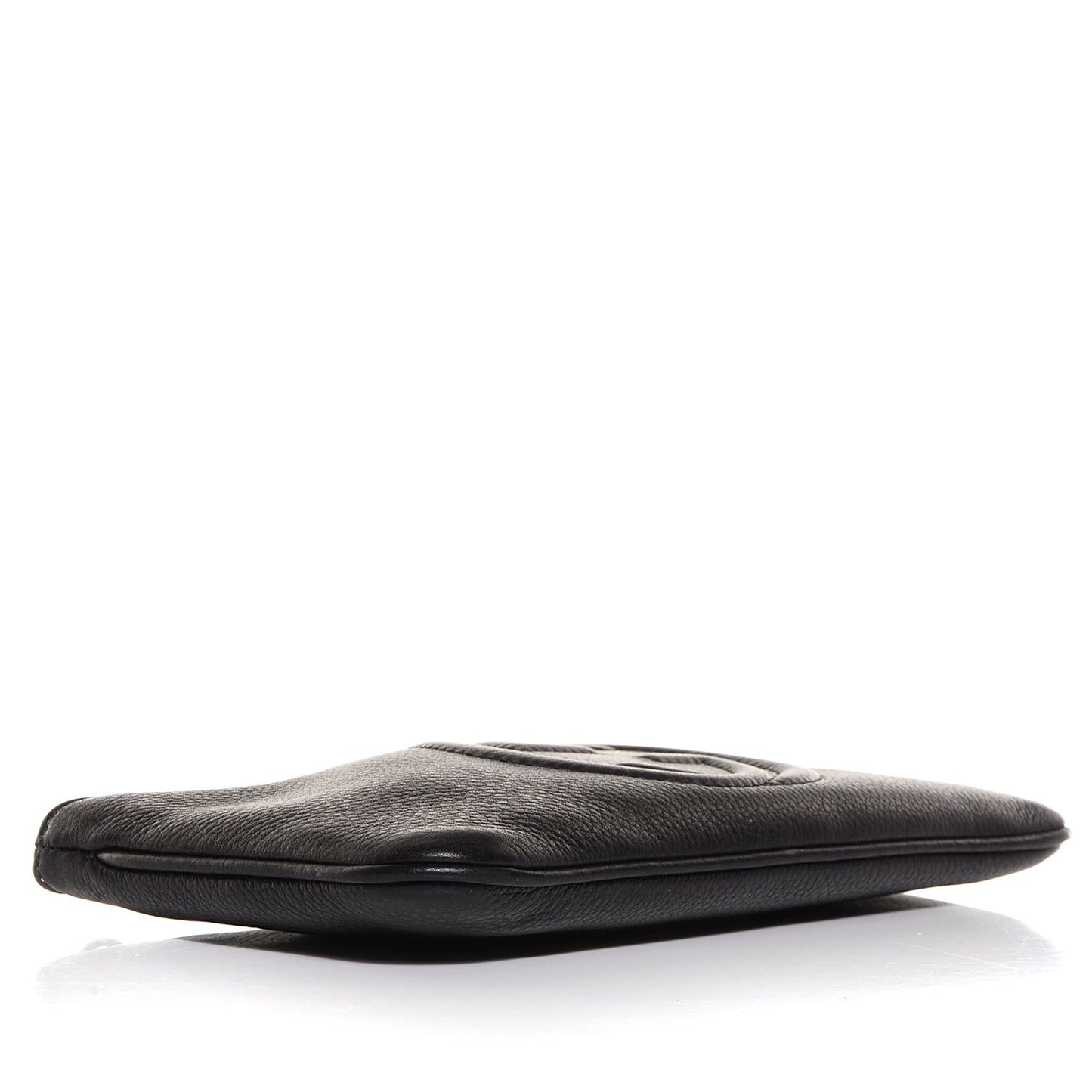 Pebbled Calfskin Soho Wristlet Black