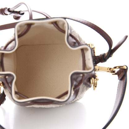 Fendi Sardinian Jacquard Vitello King F is Fendi FF 1974 Embroidered Mini Mon Tresor Bucket Bag Corda Praline 5 of 10