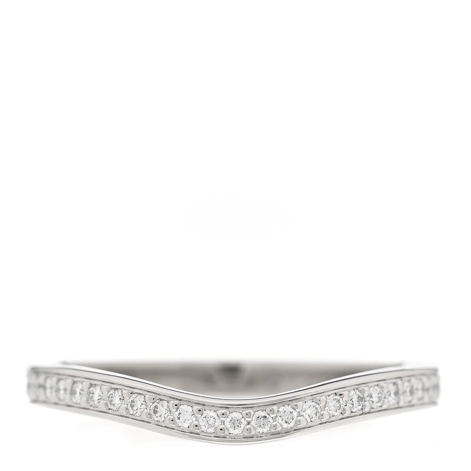 Cartier Platinum Diamond Ballerine Wedding Band Ring 51 5.75 1 of 4