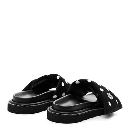 Louis Vuitton Satin Polka Dot Pool Pillow Flat Comfort Mule 41 Black White 5 of 9
