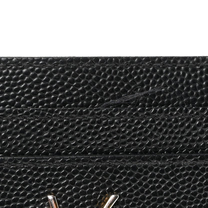 Saint Laurent Grain De Poudre Monogram Credit Card Case Black 9 of 9