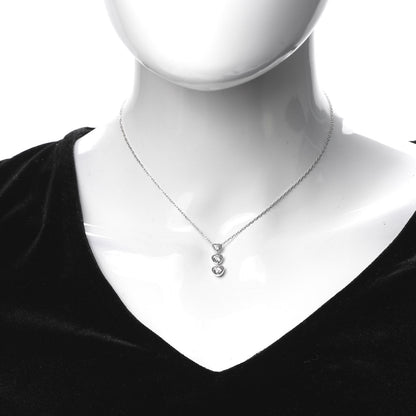 Cartier 18K White Gold Diamond Legers 3 Heart Motif Necklace 2 of 5