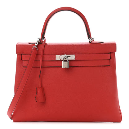 Hermes Togo Kelly Retourne 35 Rouge Casaque 1 of 10