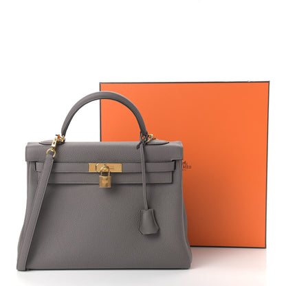 Hermes Togo Kelly Retourne 32 Etain 14 of 14