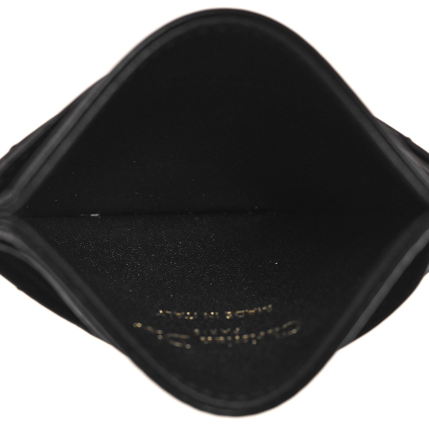Calfskin Cannage Dioramour Caro Five-Slot Card Holder Black