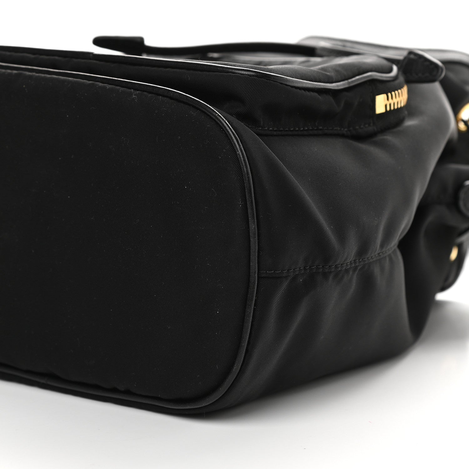 Prada Saffiano Tessuto Nylon Mini Bucket Crossbody Bag Black 8 of 8