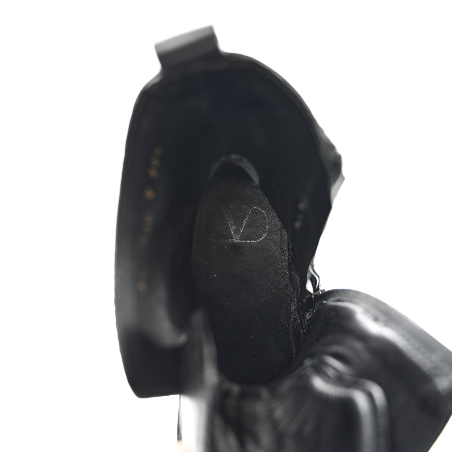 Valentino Garavani Calfskin Tonal Roman Stud 20/85mm Combat Boots 36.5 Black 7 of 15
