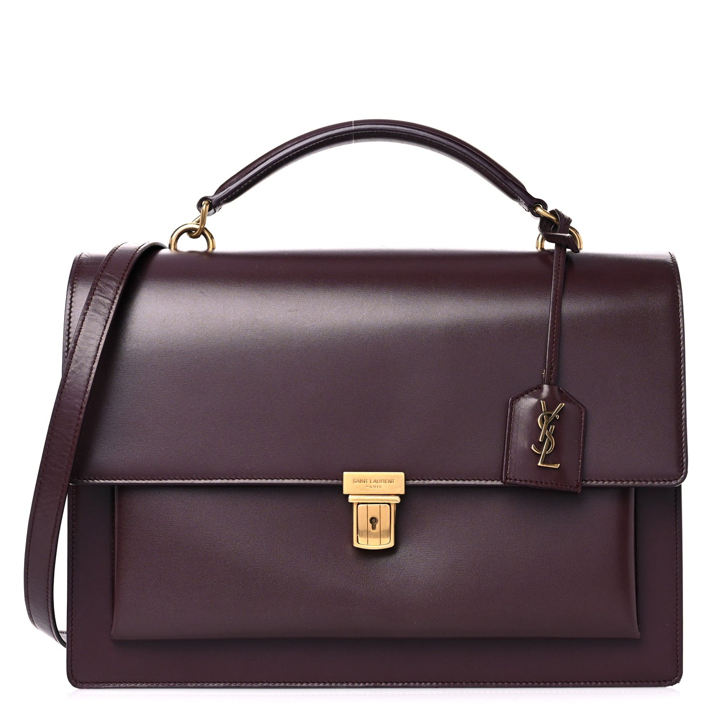 Calfskin Large Highschool Satchel Burgundy