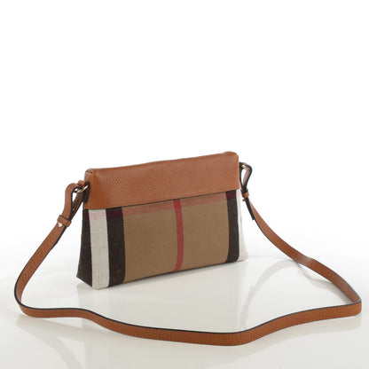 Burberry Mega Check Small Farley Crossbody Clutch Bag Saddle Brown 3 of 7
