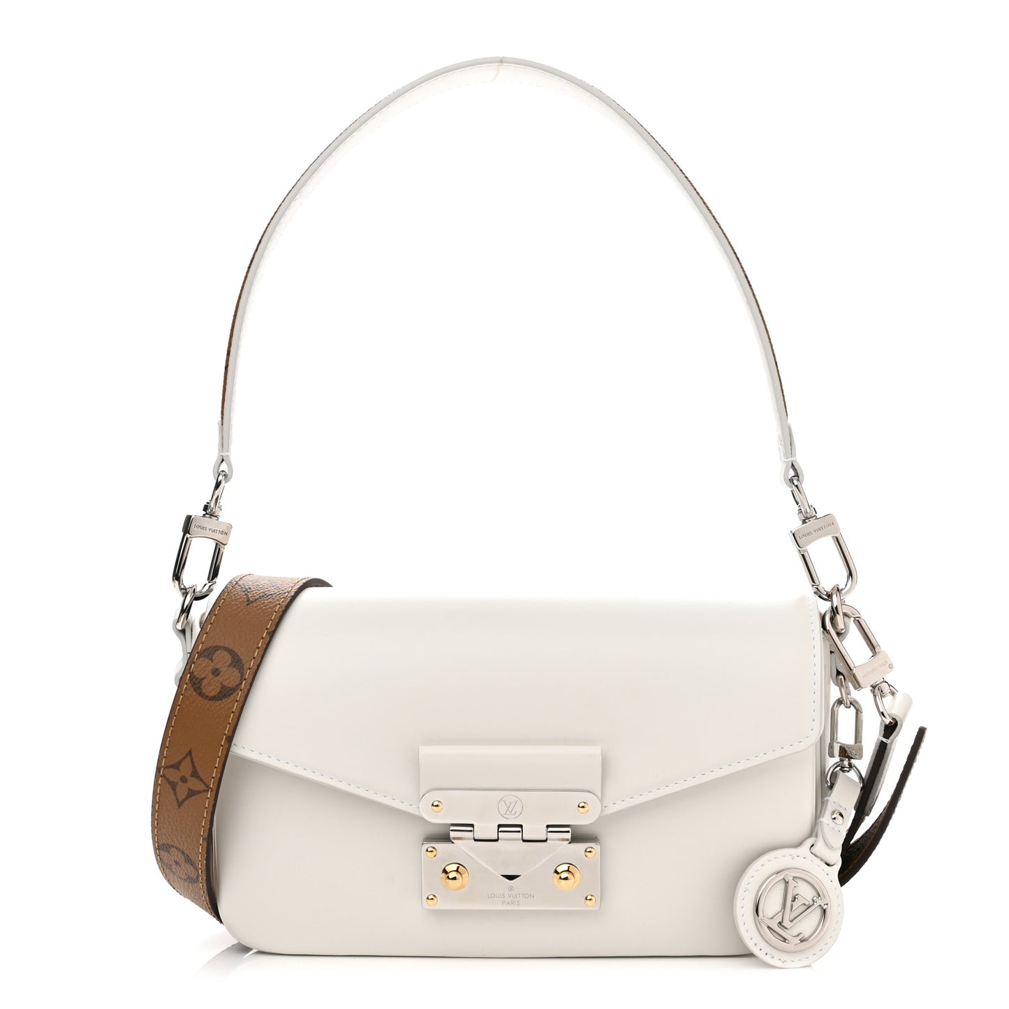 Calfskin Reverse Monogram Swing White