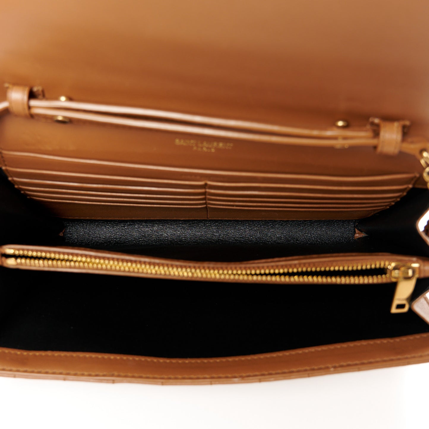 Lambskin Carre Quilted Cassandre Chain Wallet Brown