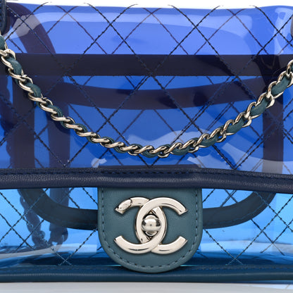 Chanel PVC Lambskin Stitched Mini Coco Splash Flap Blue 7 of 9
