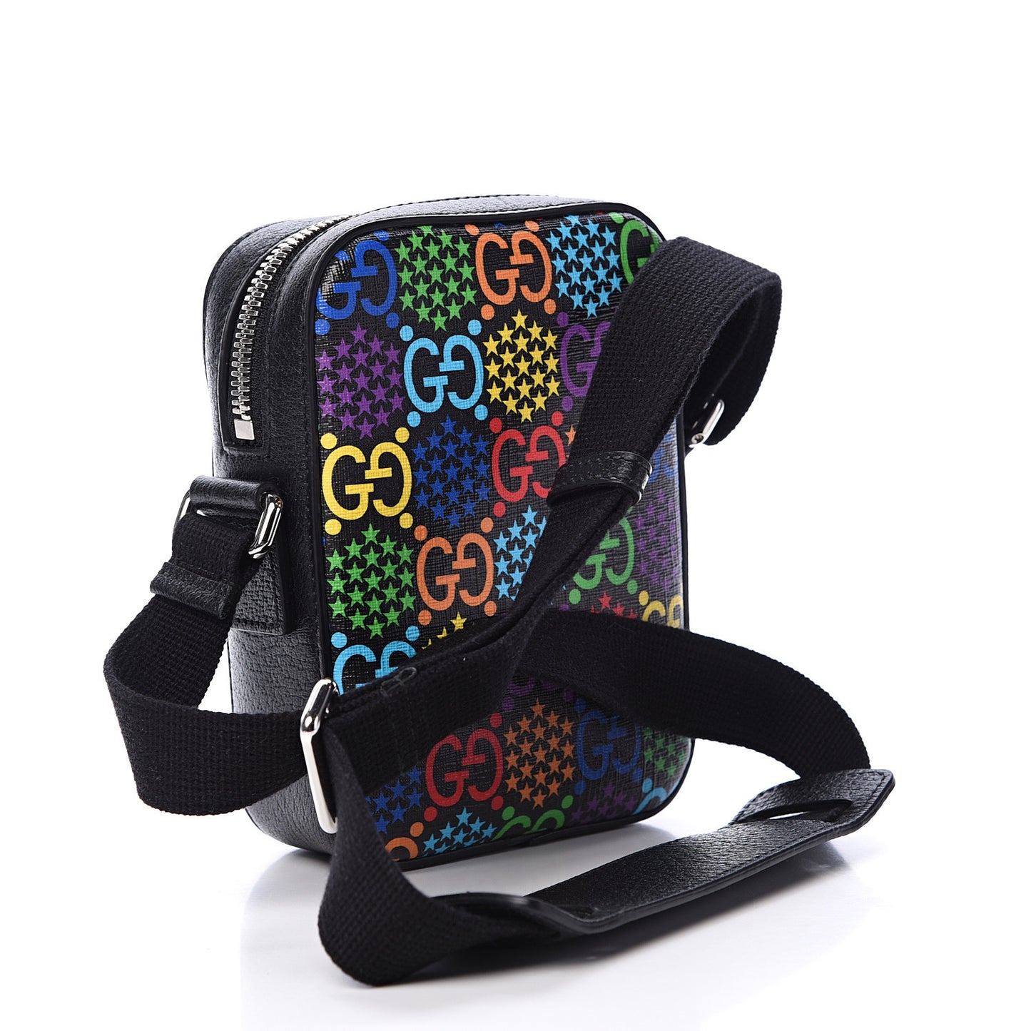 GG Supreme Monogram Psychedelic Messenger Bag Black