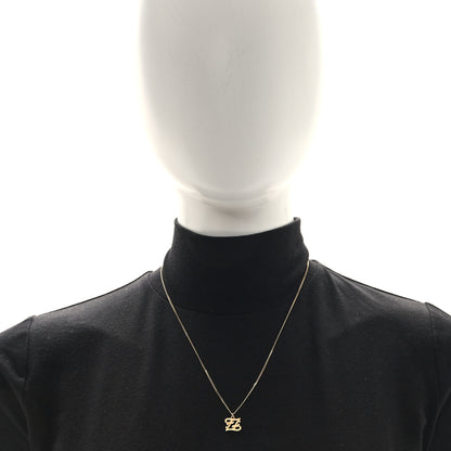 Fendi Metal Karligraphy Necklace Gold 2 of 6