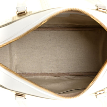 Christian Dior Perforated Calfskin Medium Dior Vibe Classic Bowling Bag White Gold 5 of 9