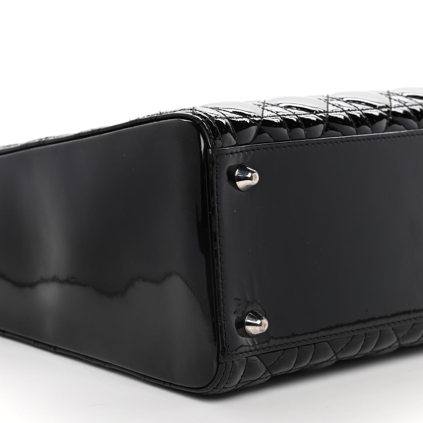 Patent Cannage Large Lady Dior Black