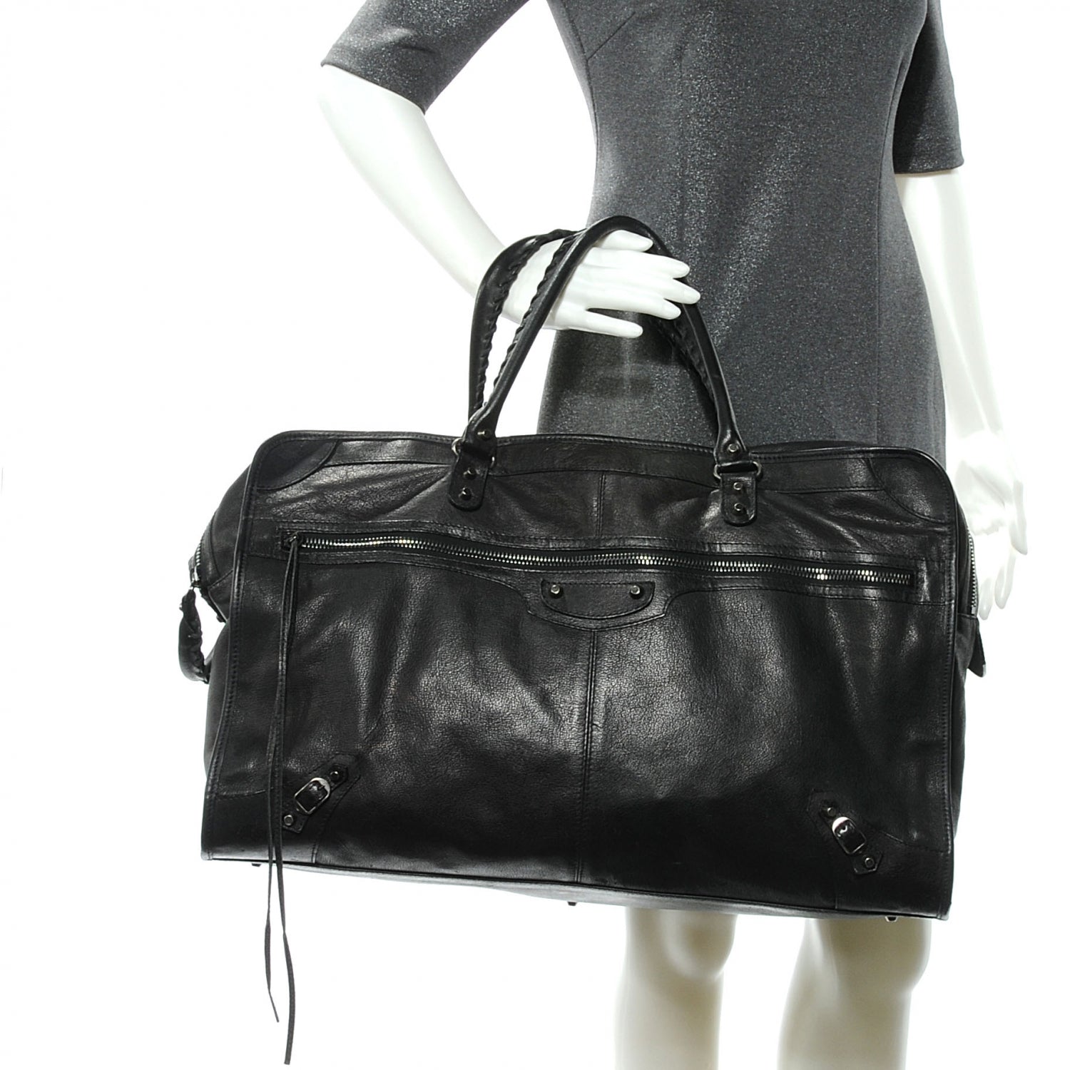 Balenciaga Wrinkled Lambskin Mens Arena Voyage Case Black 2 of 7