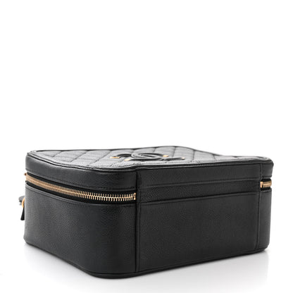 Chanel Caviar Quilted Large CC Filigree Vanity Case Black 5 of 14