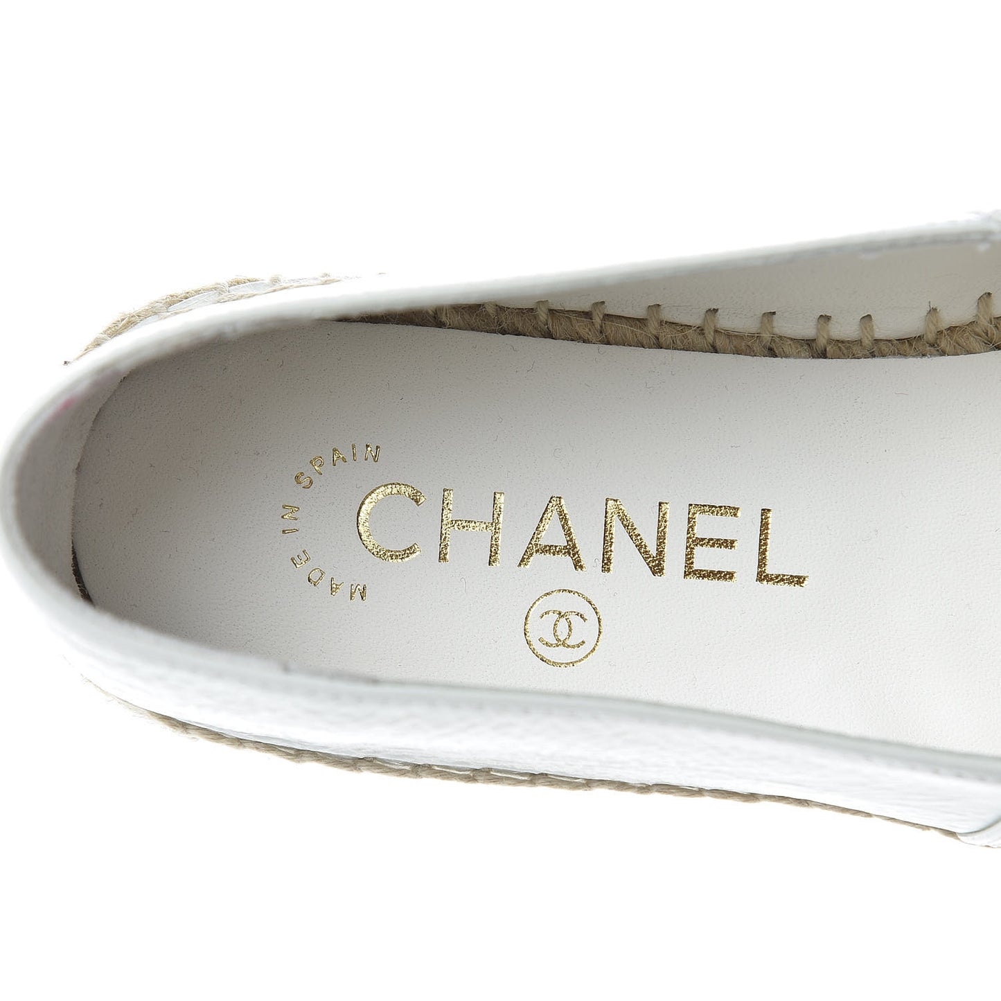 Distressed Patent CC Espadrilles 37 White
