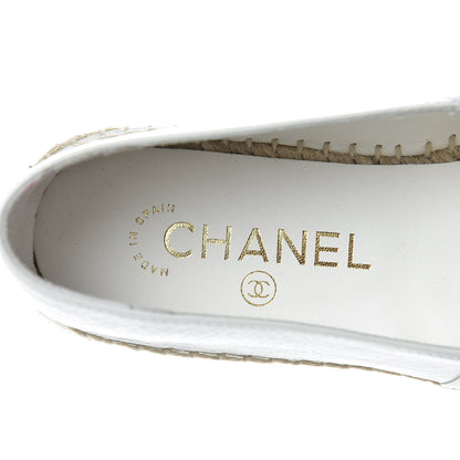 Chanel Distressed Patent CC Espadrilles 37 White 8 of 11