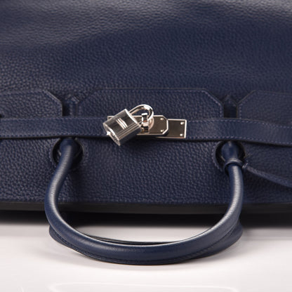 Hermes Taurillon Clemence Birkin 40 Bleu De Prusse 34 of 41