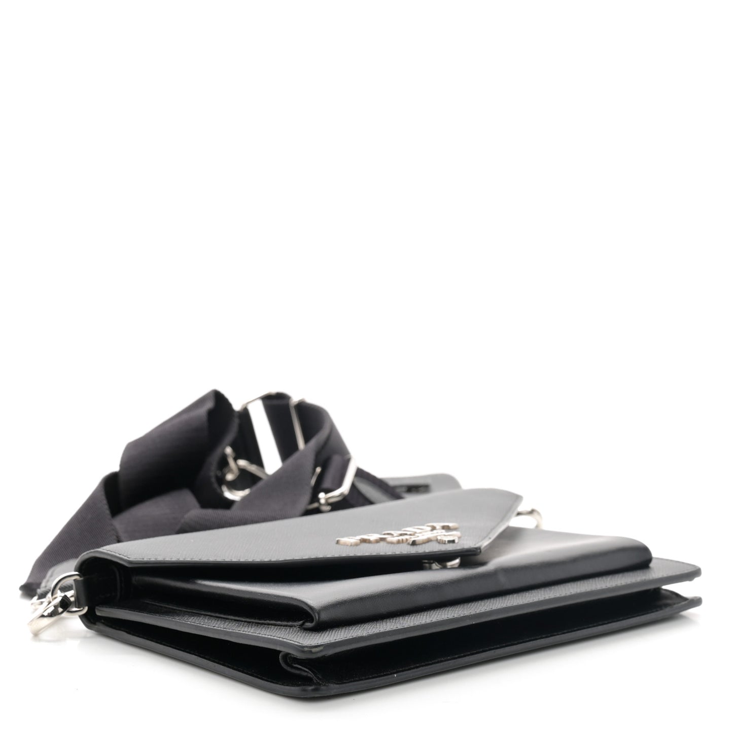 Saffiano City Calf Mini Envelope Bag Black